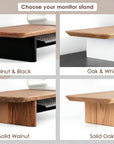 Wood Monitor Stand with shelf (Classic Design)
