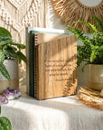 Wooden and metal bookend with black metal