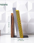 Wooden and metal bookend with black metal