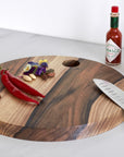 walnut round cheese board