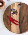 walnut round cheese board