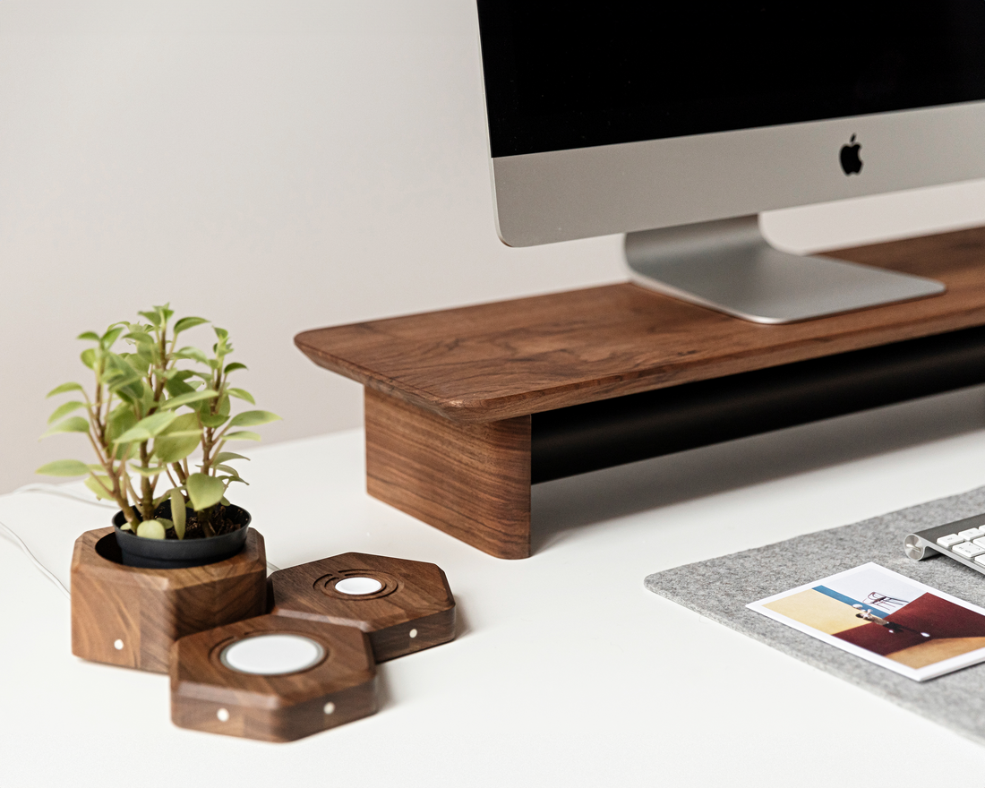 Wood Monitor Stand with shelf (Classic Design) – TheHrdwood