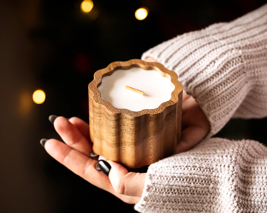 Wooden candle