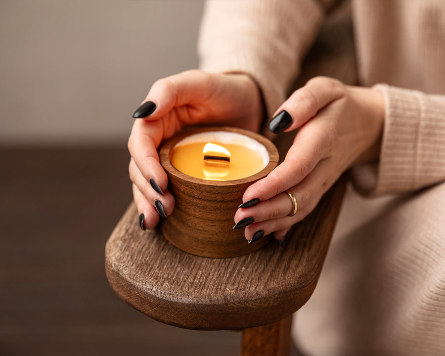 Wooden candle