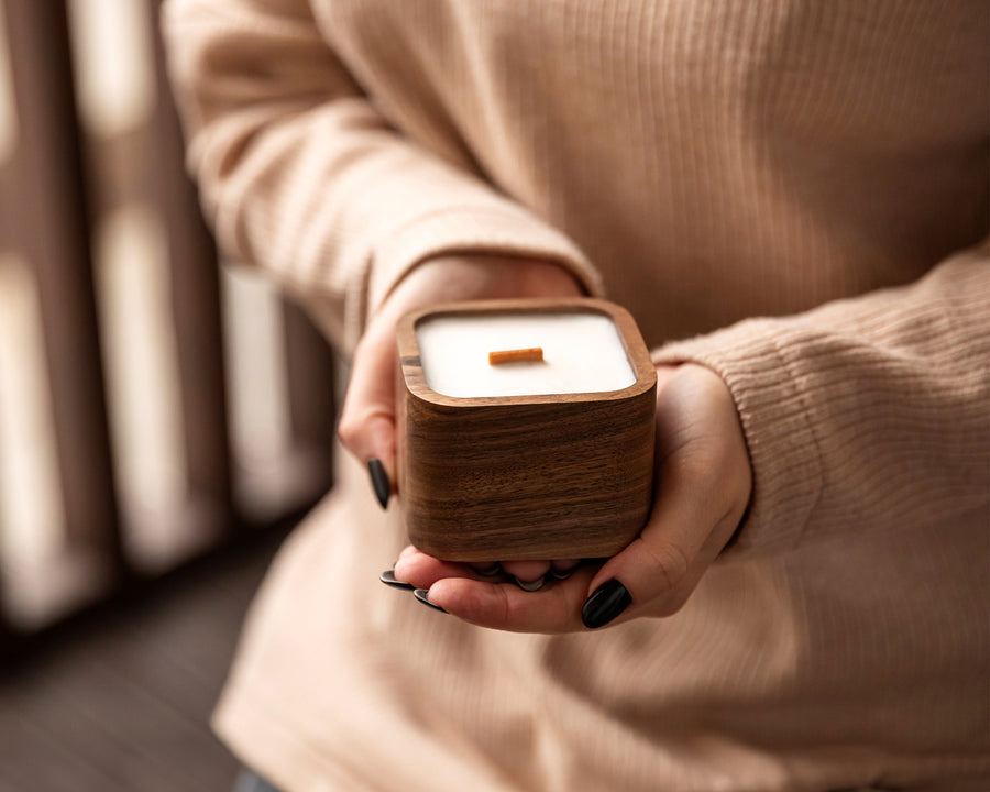Wooden candle