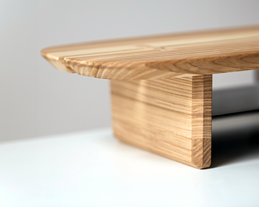 Wood Monitor Stand with shelf