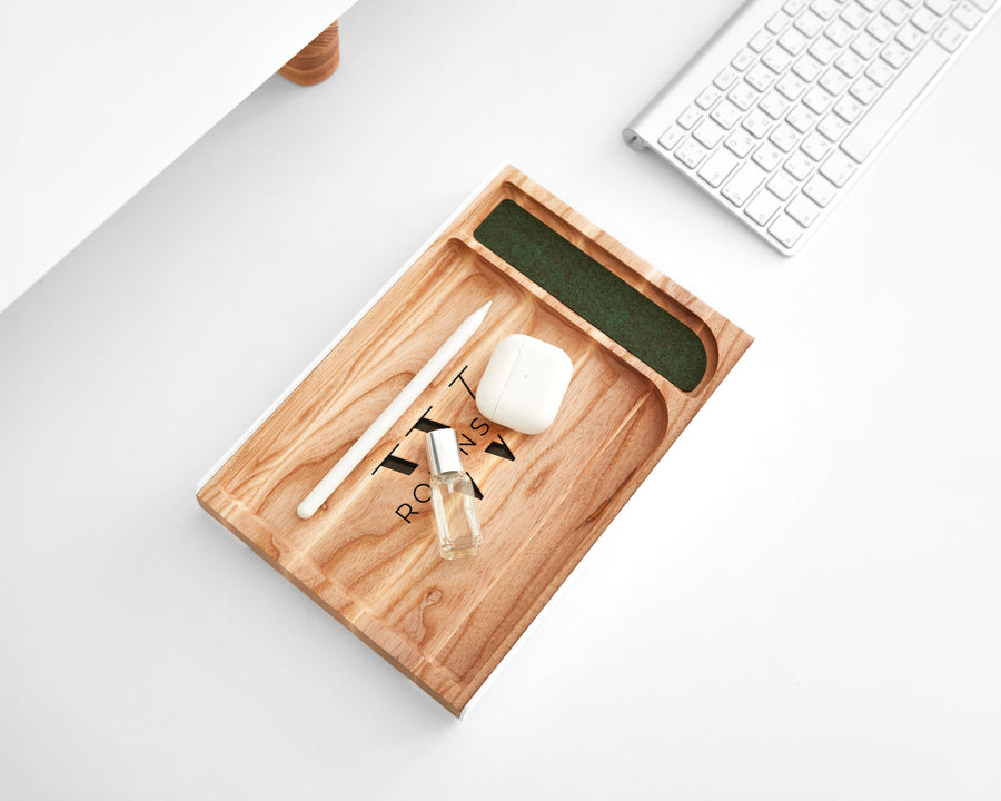 Wood & Metal valet tray