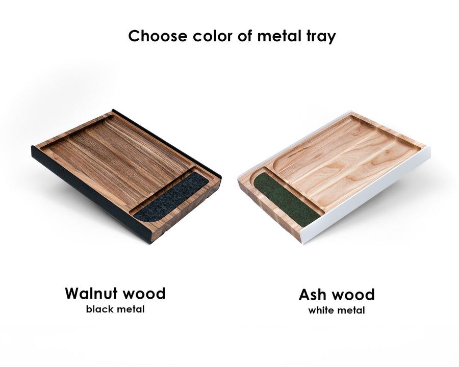 Wood & Metal valet tray