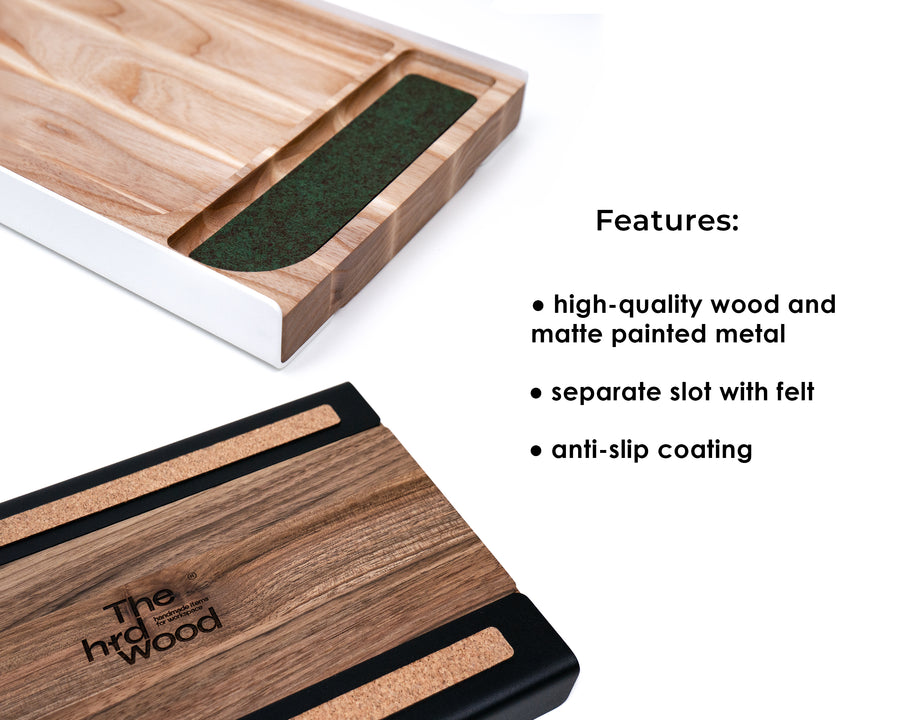 Wood & Metal valet tray