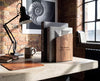 Wooden and metal bookend with black metal