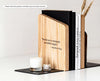 Wooden and metal bookend with black metal