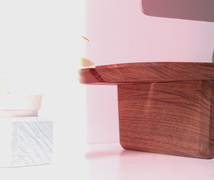 Wood Monitor Stand with shelf
