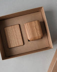 Wooden tumbler with box & stones