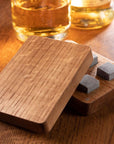 Wooden tumbler with box & stones