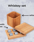 Wooden tumbler with box & stones